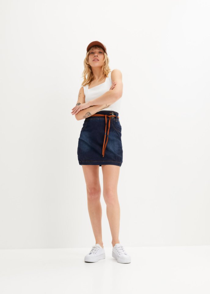 Jeansrock mit Gürtel