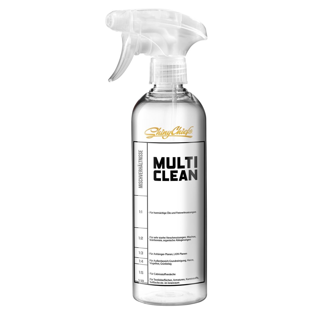 ShinyChiefs MULTI CLEAN MISCHVERHÄLTNIS FLASCHE - Leere Sprühflasche 500ml