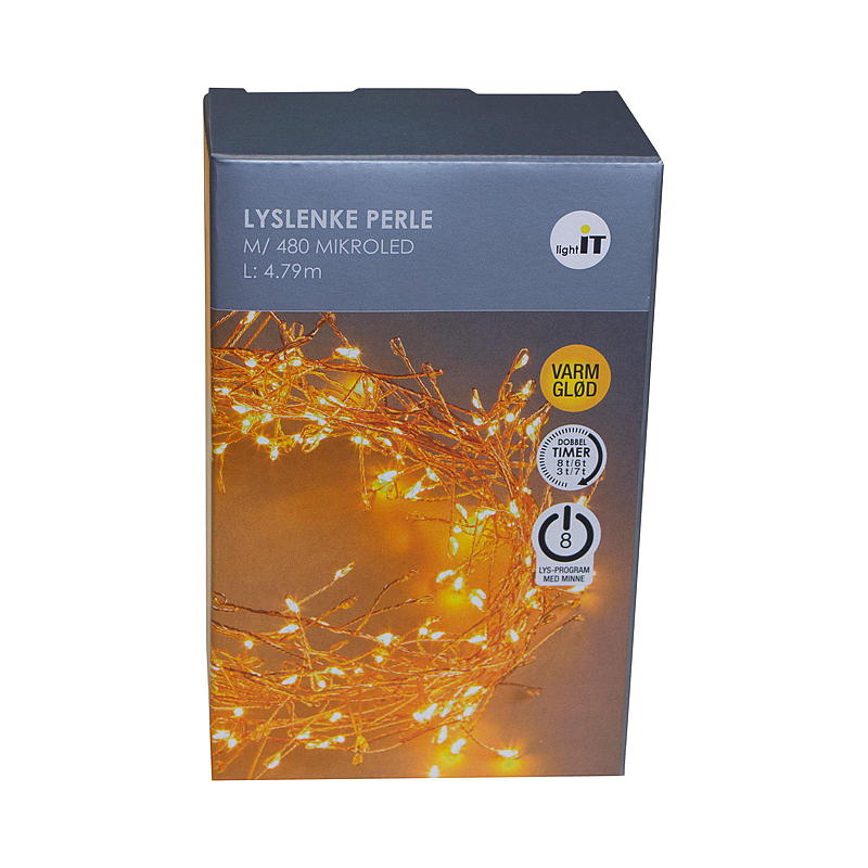 Home Lyslenke 480 LED Varmglød, Perle
