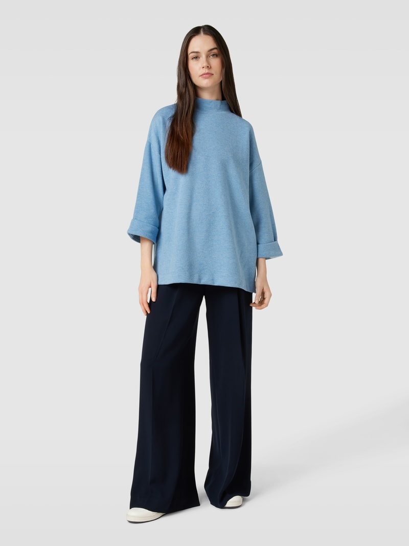 Sweatshirt mit Stehkragen Modell 'Ally' in hellblau meliert