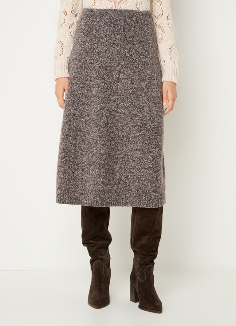 MaxMara Piega -hieno neulottu midi-hame meleeratulla villalla