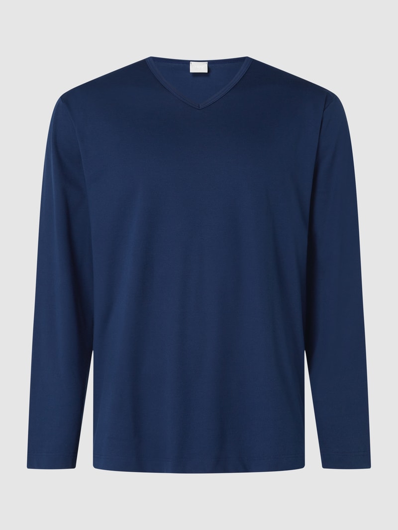 Pyjama-Oberteil aus Baumwolle in marineblau