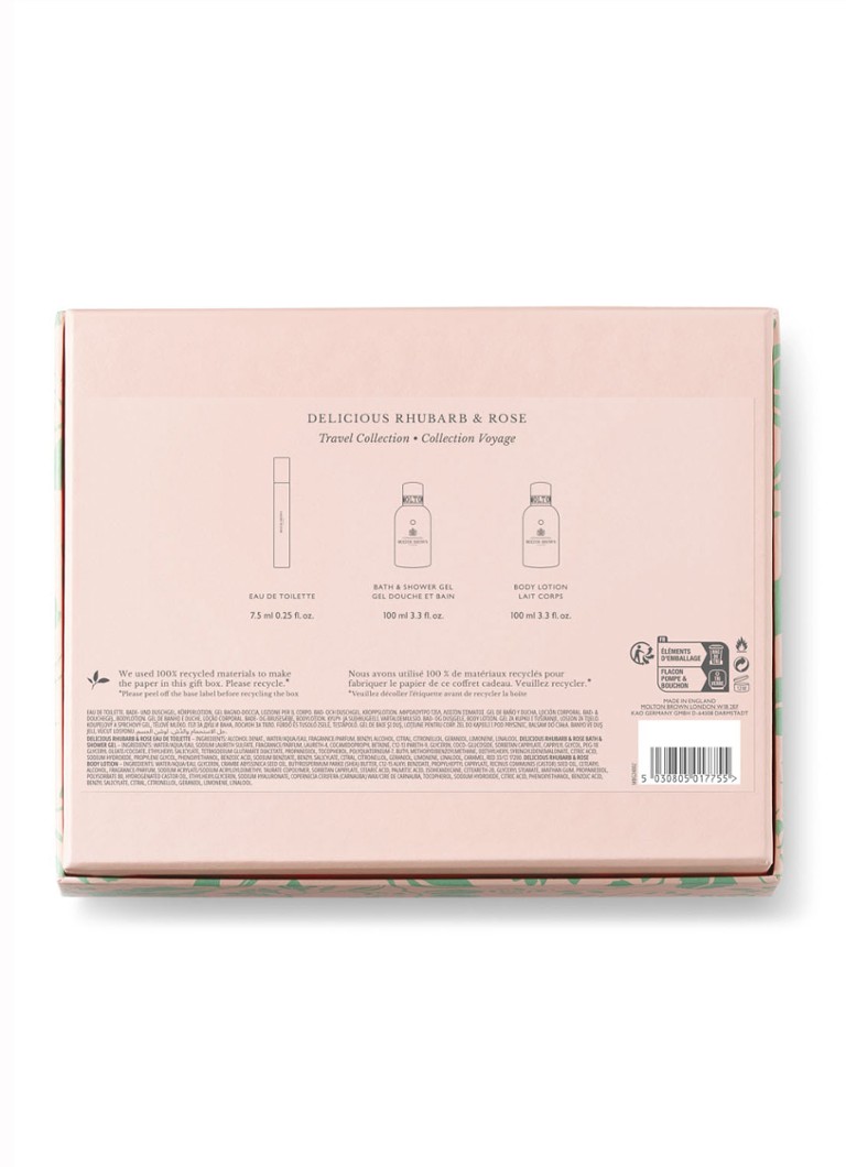 Molton Brown Delicious Raparperi & Ruusu Matkakokoelma - hoitosetti