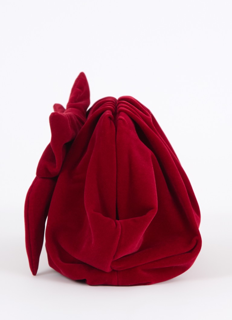 Becksöndergaard Bonita velvet clutch with bow detail
