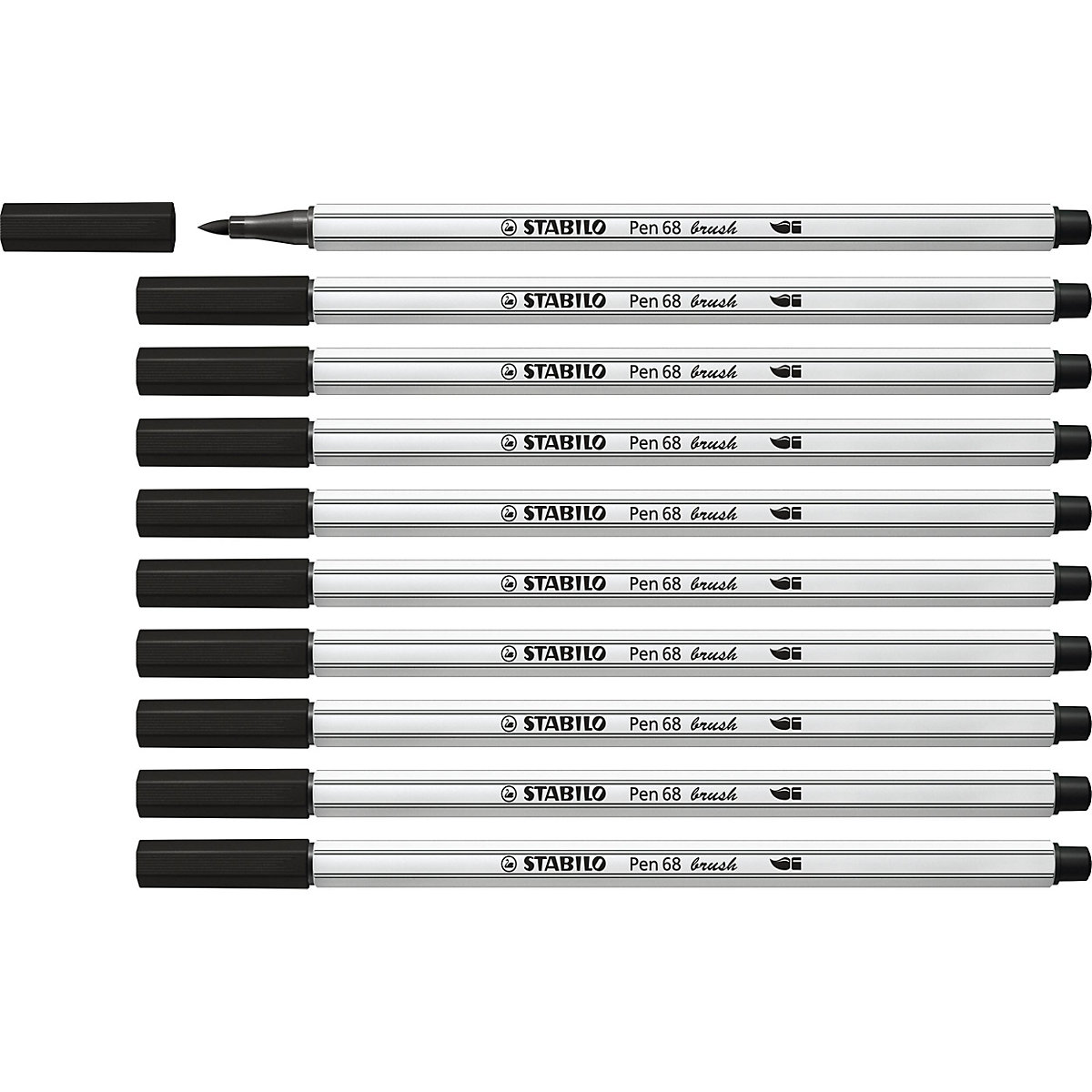 Premium-Filzstift Pen 68 brush, Pinselspitze für variable Strichstärken, schwarz