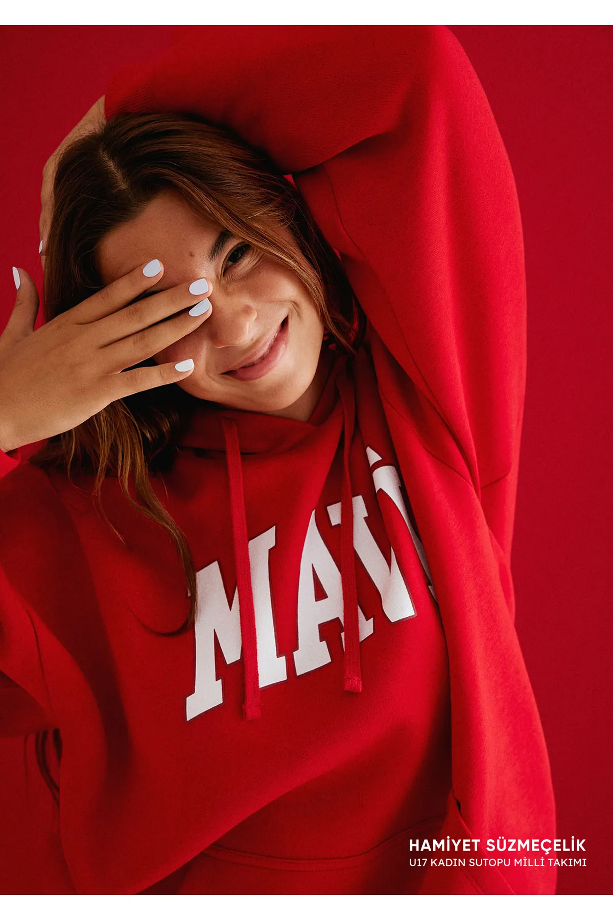Mavi  Rotes Kapuzen-Sweatshirt mit Logo-Print 1600361-86417