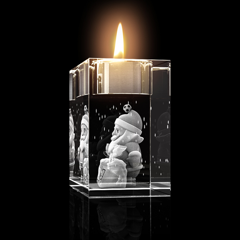 Glas Teelichthalter Dynamo-Weihnachtsmann