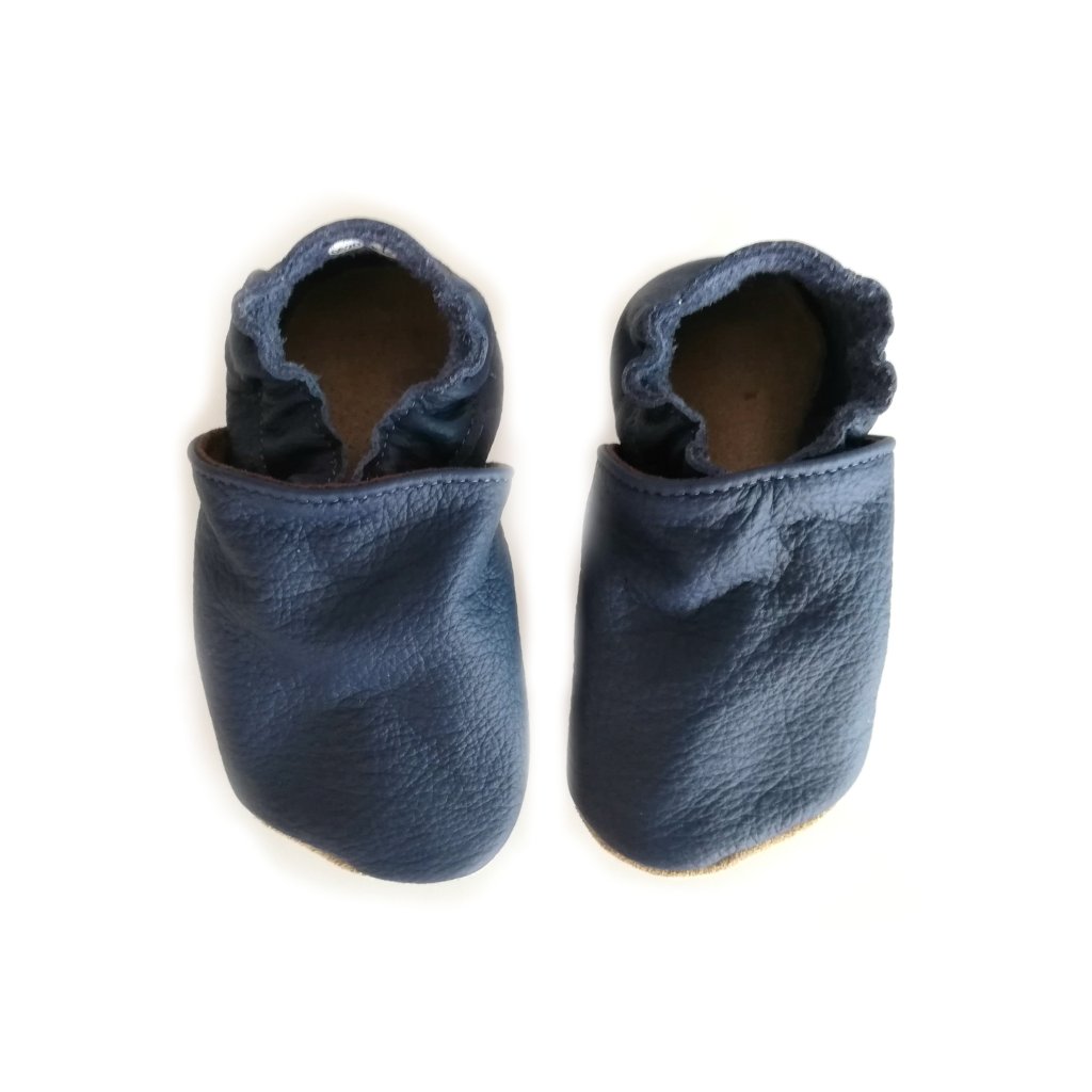 baBice Plain Navy dunkelblaue Krabbelschuhe