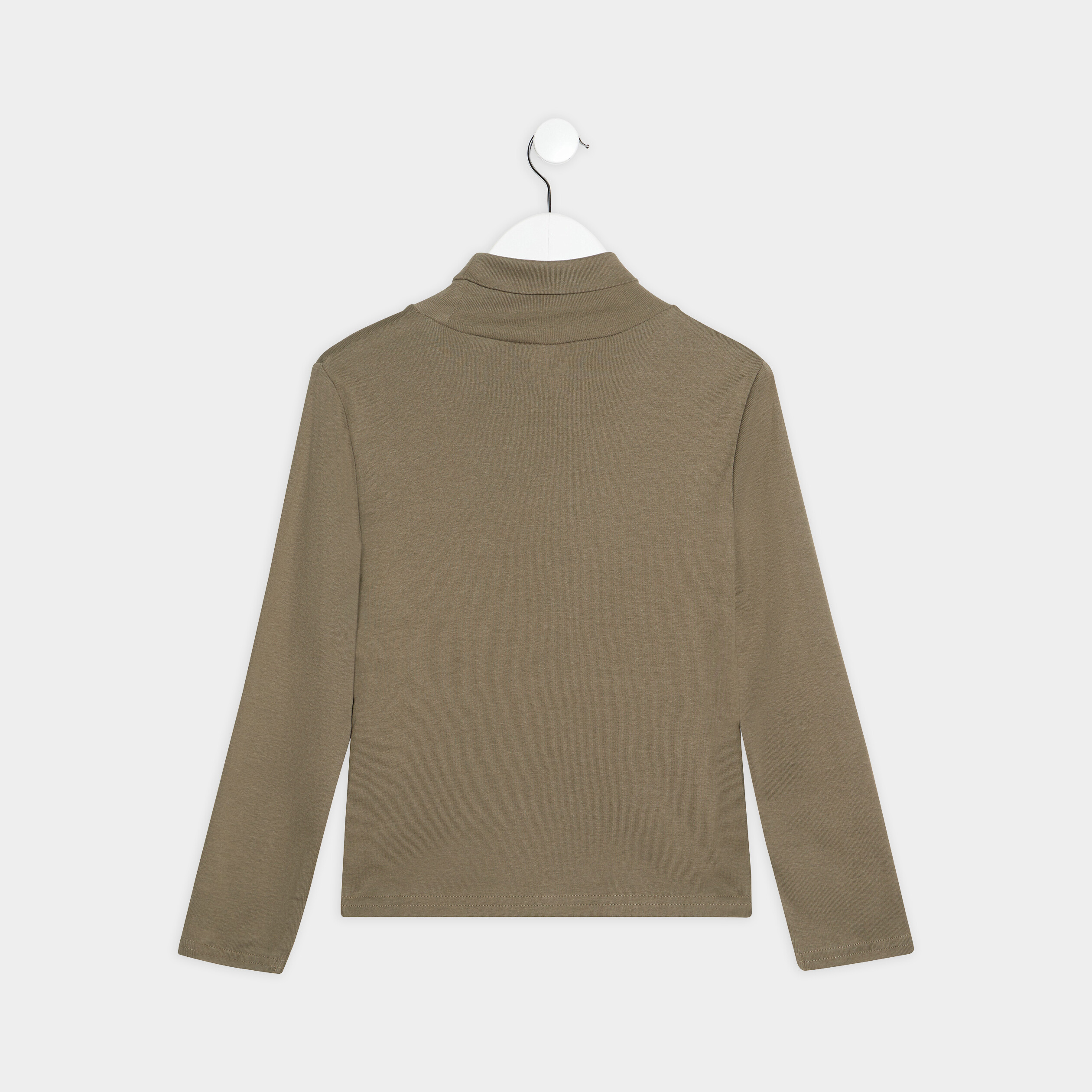 T-shirt col roulé manches longues vert kaki garçon | La Halle
