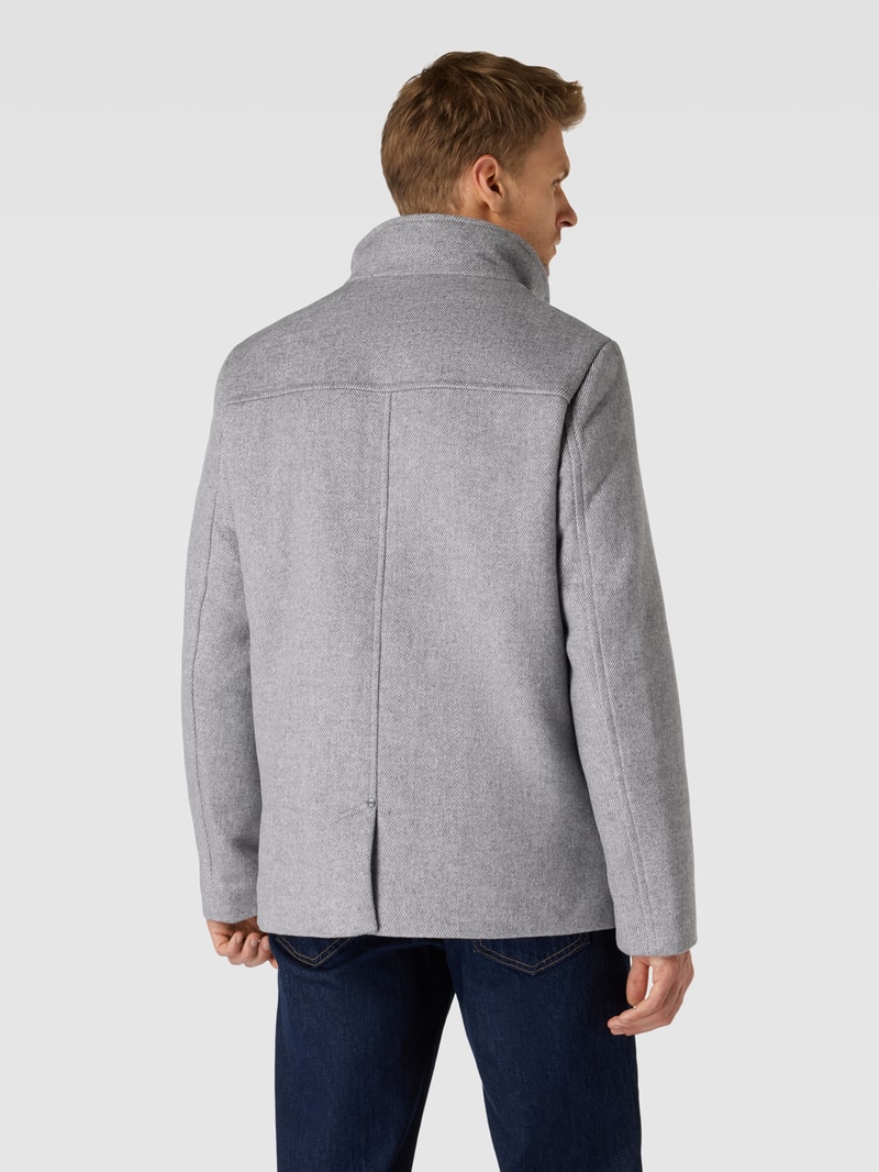 Jacke mit Stehkragen in hellgrau