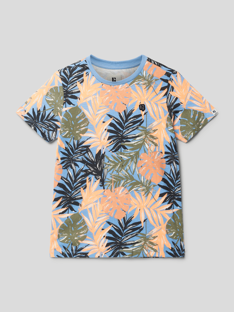 T-Shirt mit Motiv-Print in blau