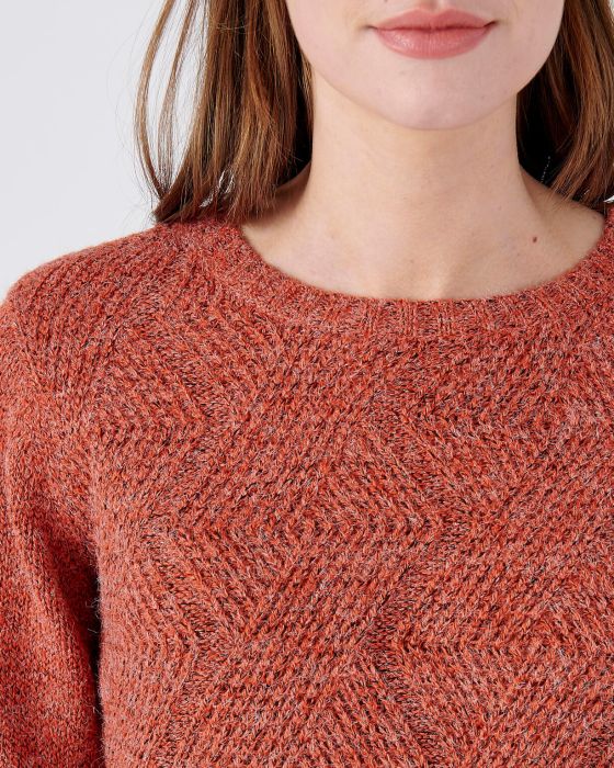 Pull col rond, maille chinée chaude Thermolactyl