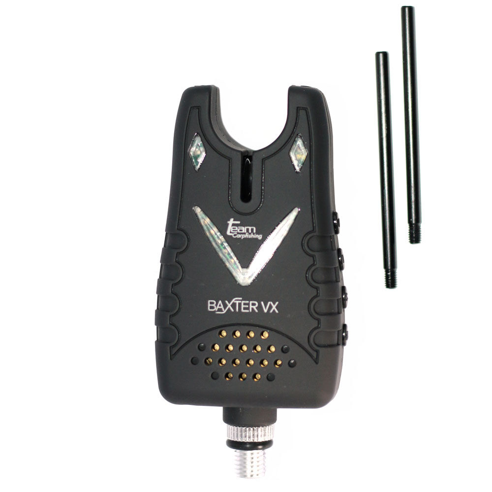 Set di 4 avvisatori acustici per la pesca alla carpa Baxter VX Team + ricevitore