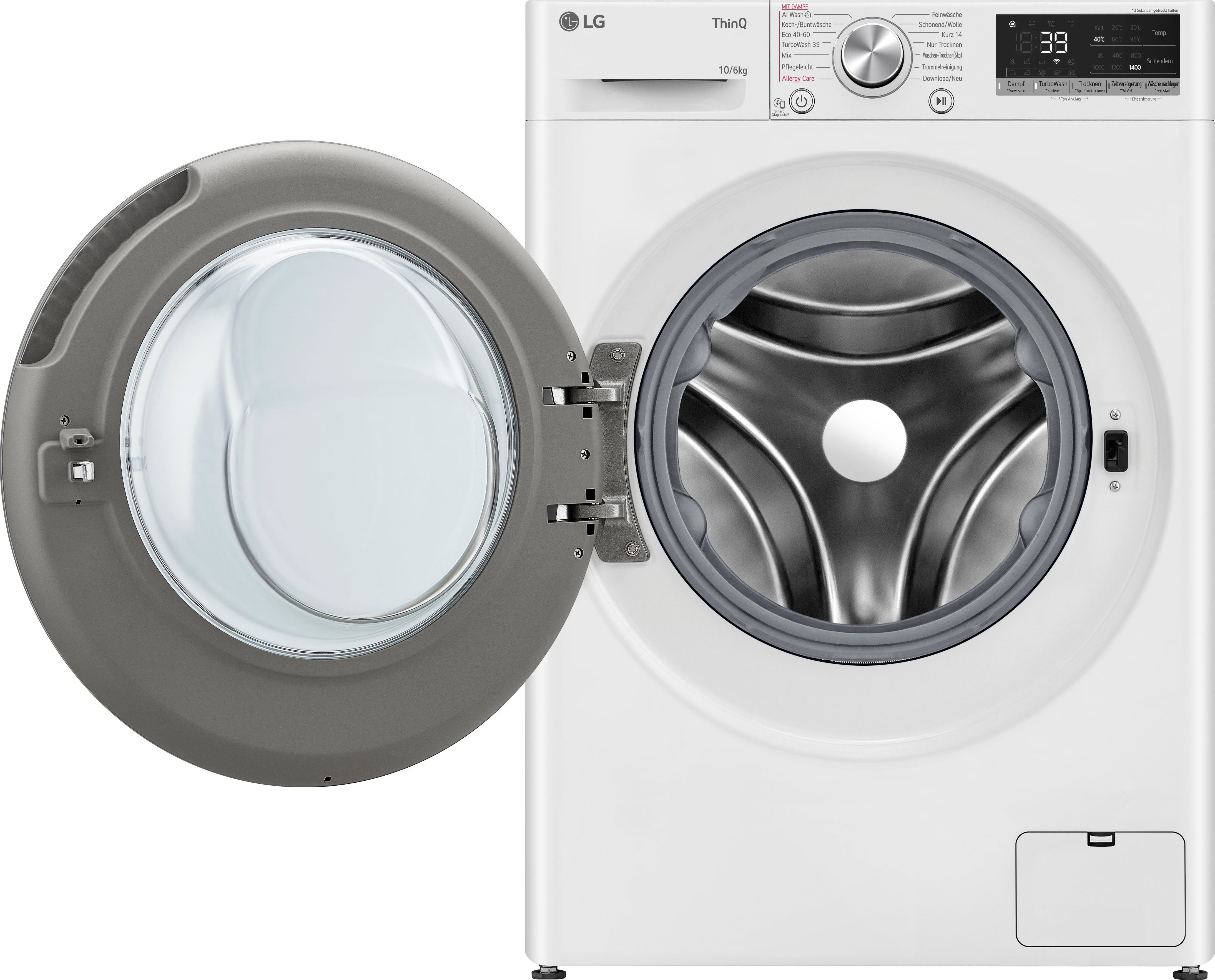 LG Waschtrockner Serie 7 W4WR70X61, 10 kg, 6 kg, 1400 U/min