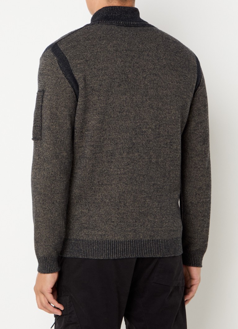 CP Company Coarse knit turtleneck in wool blend with embroidered design