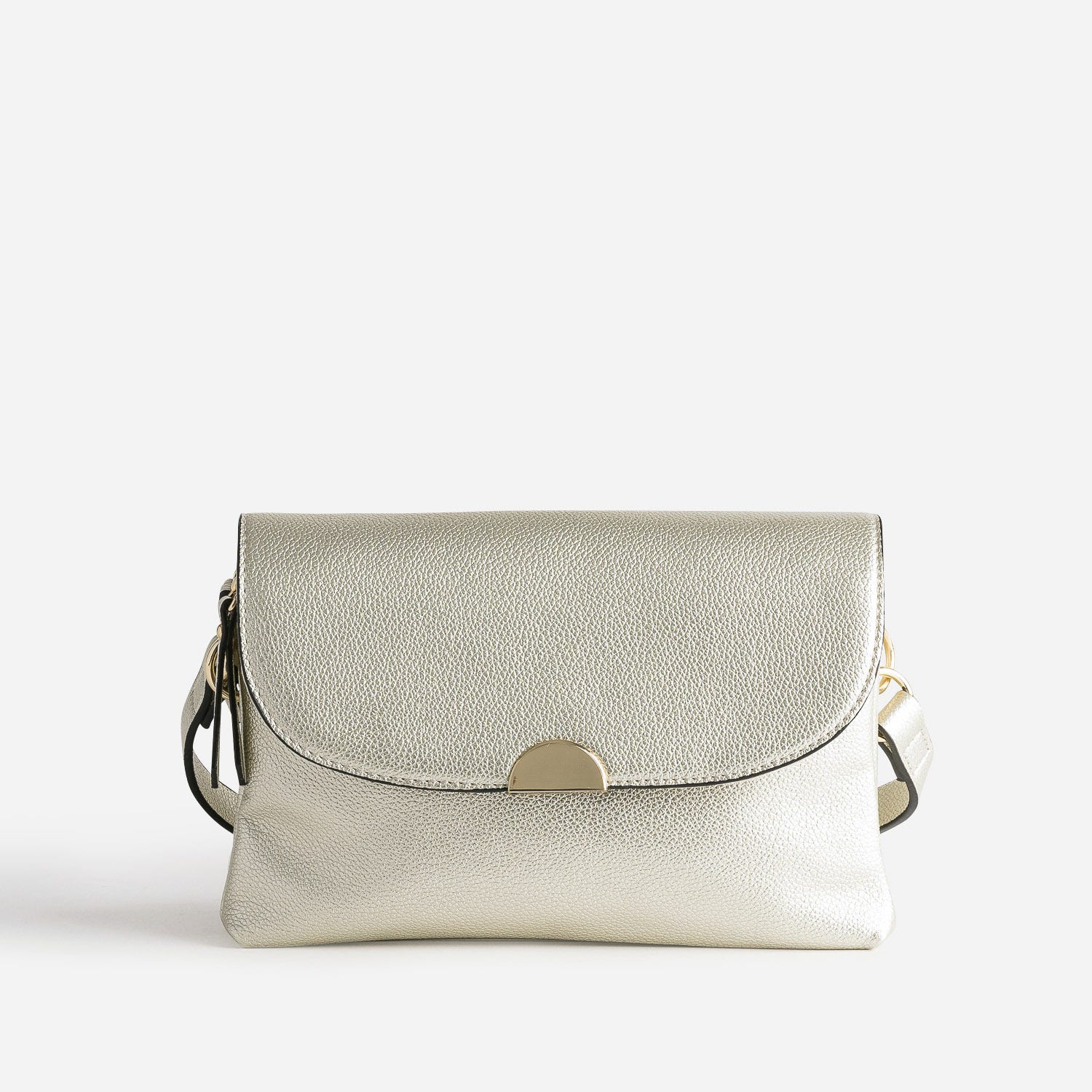 Sac bandoulière doré à double compartiment