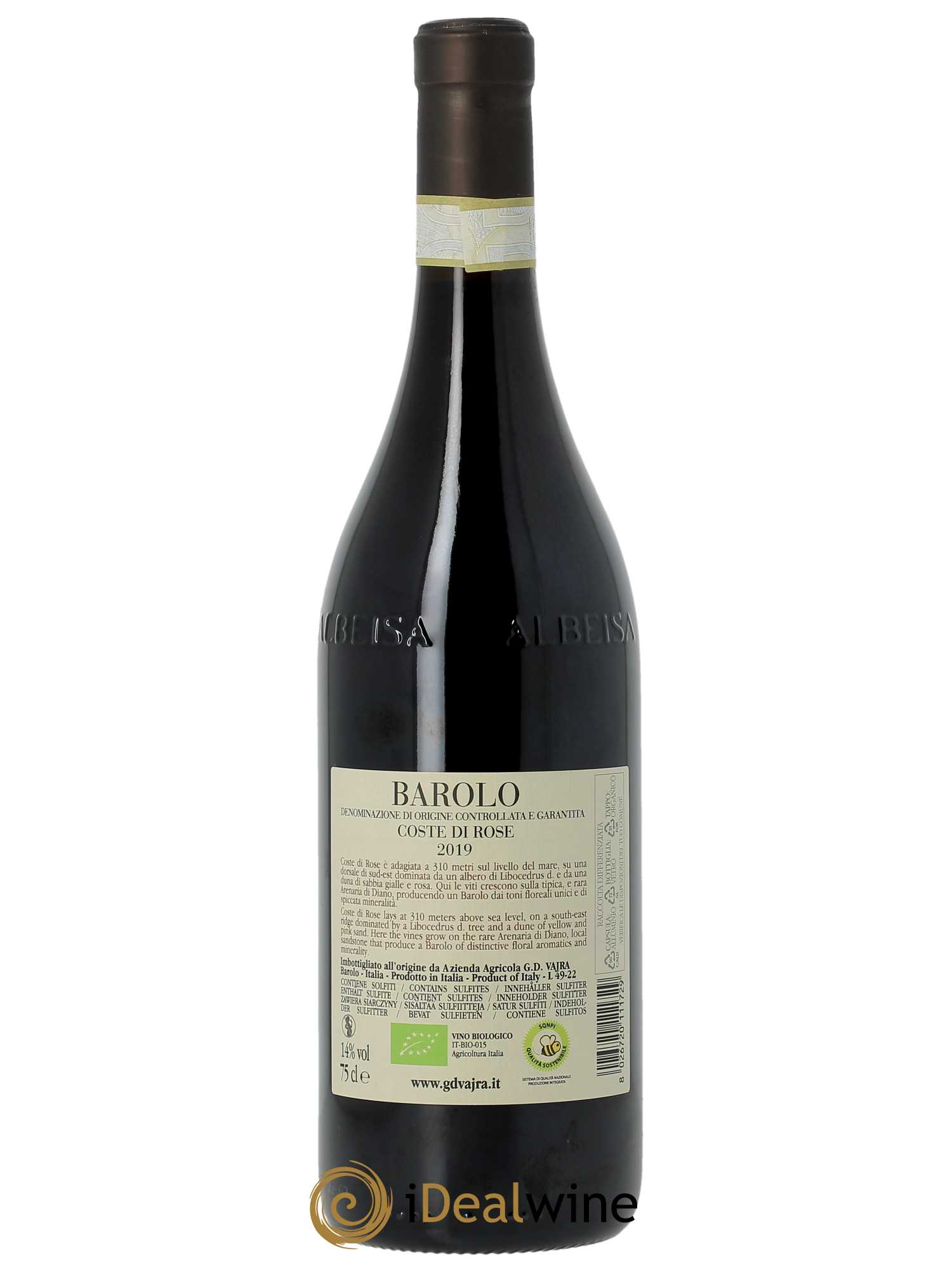 Barolo DOCG Costa di Rose G.D Vajra  2019 - Lot de 1 Bouteille