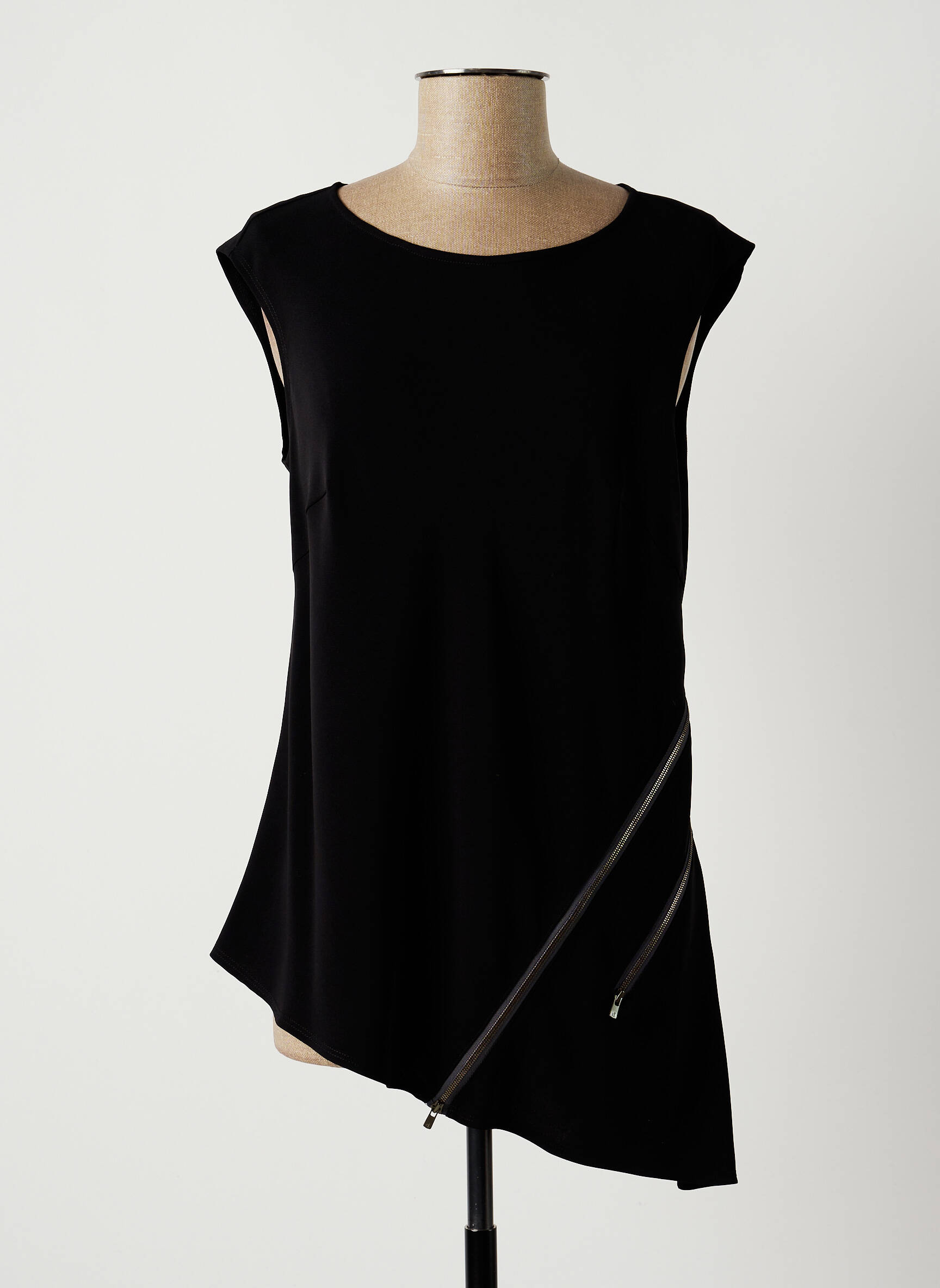 Lauren Vidal Tuniquemanchecourte Femme couleur noir