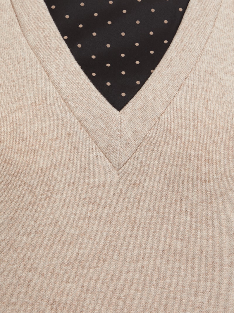 Loungewear mit Punktmuster in beige