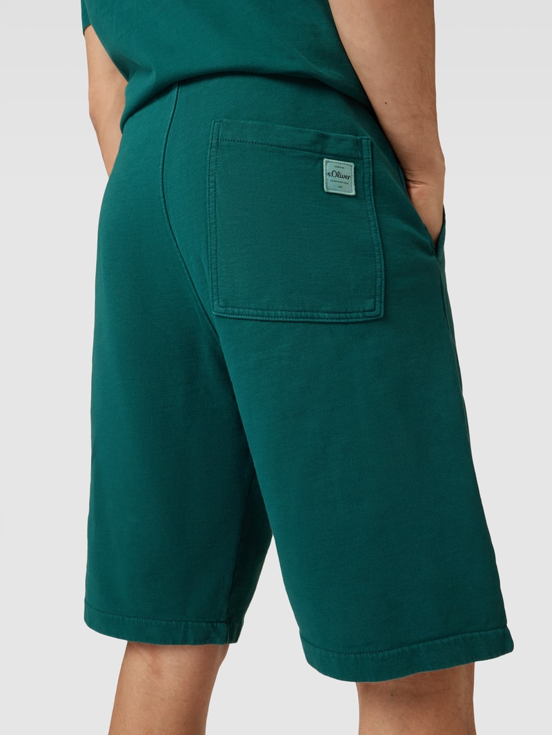 Sweatshorts mit Tunnelzug Modell 'Washer' in petrol