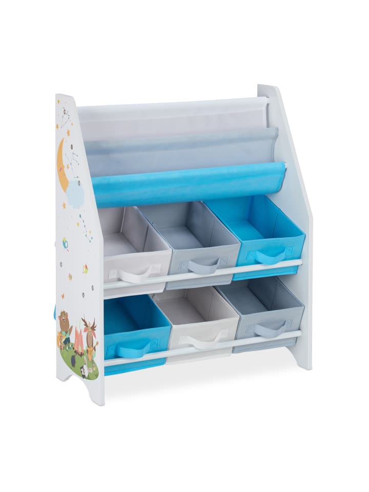 relaxdays Kinderregal Tiere in Bunt - (B)62 x (H)74 x (T)31,5 cm günstig kaufen onesize