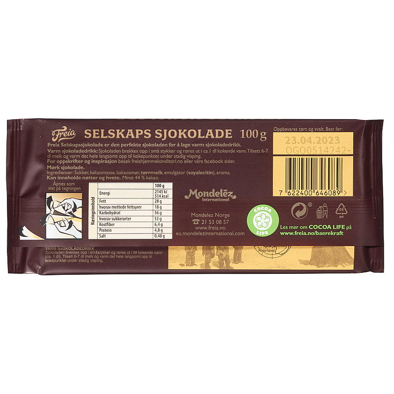 Freia Selskaps sjokolade 100 g, Freia