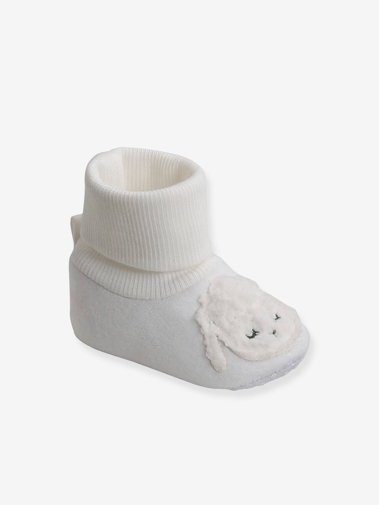 Chaussons de parc chaussettes bébé écru