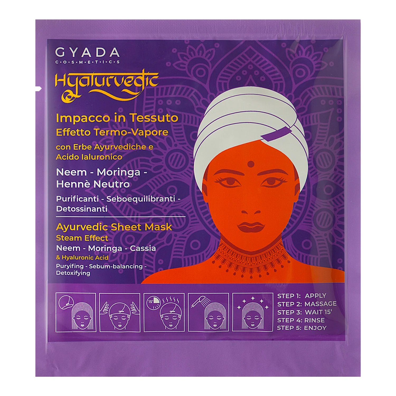 Hyalurvedic Impacco Ayurvedico In Tessuto Purificante - Maschera Purificante Capelli