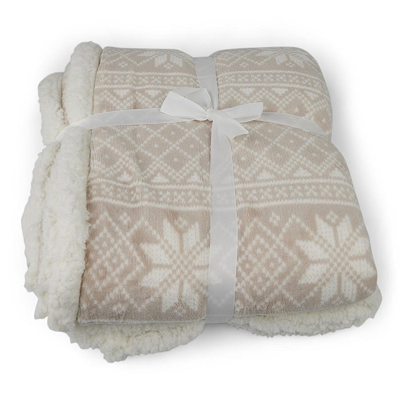 Home Sherpapledd 130x160 cm beige strikk