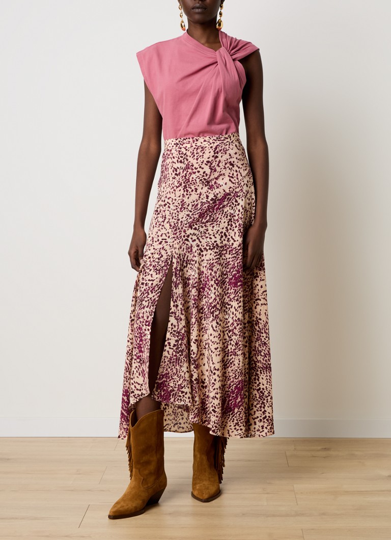 Isabel Marant Sakura midi skirt in silk blend with slit