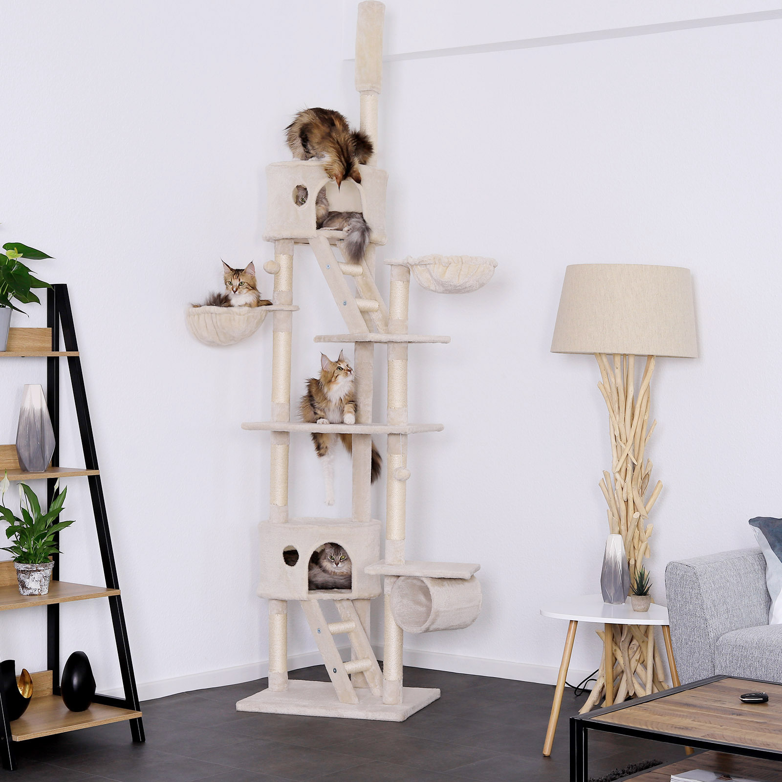 Lionto Kratzbäume Lionto Kratzbaum XXL, Höhenverstellbar (230 - 250 cm) beige