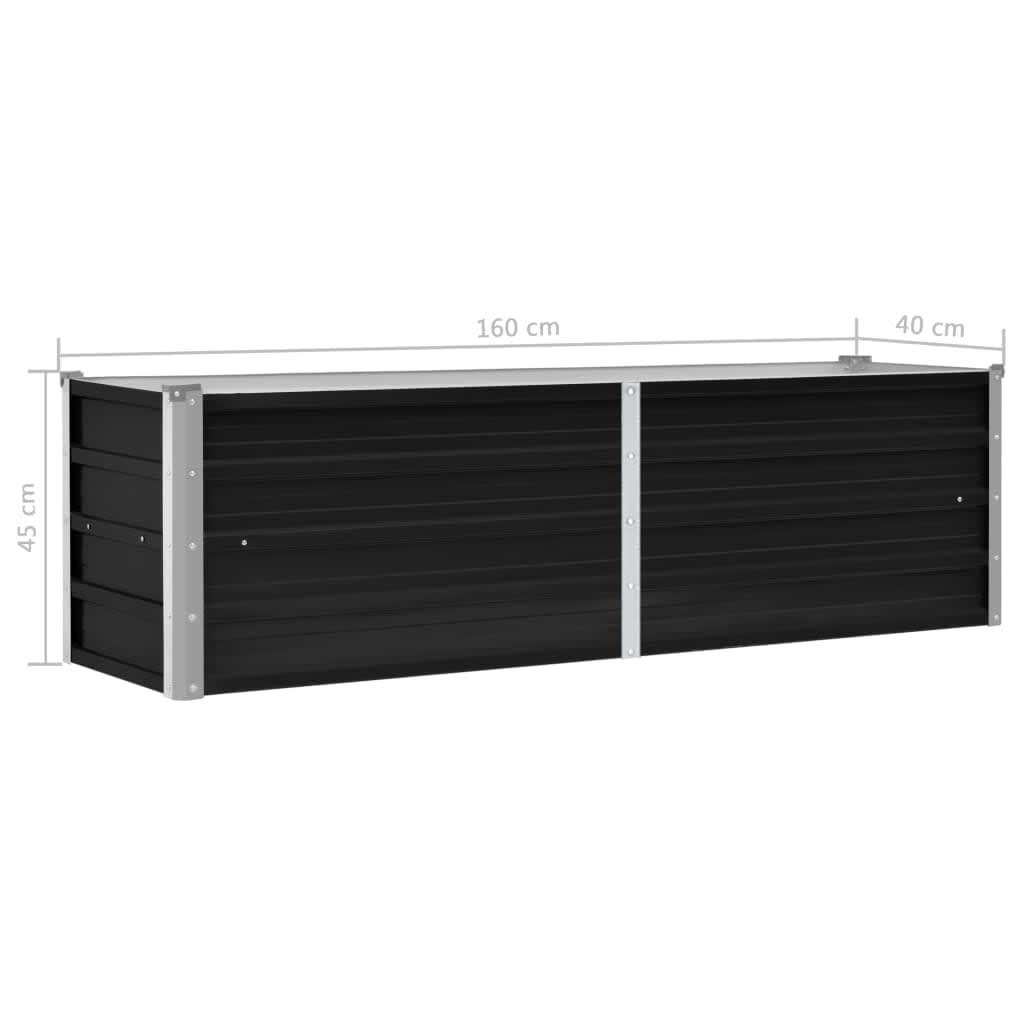 vidaXL Hochbeet Garten-Hochbeet Anthrazit 160 x 40 x 45 cm Verzinkter Stahl (1 St)