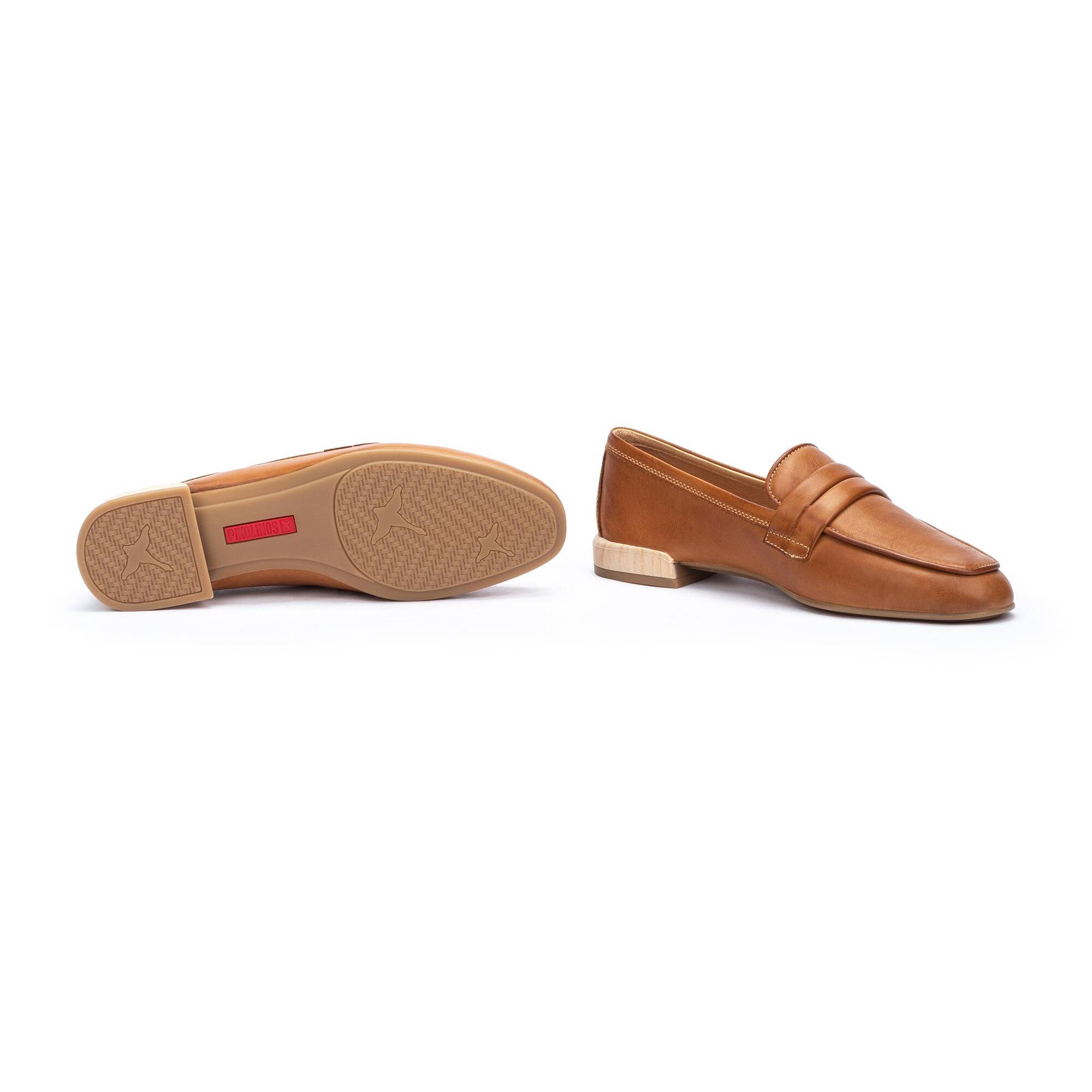 Damskie mokasyny basic - BRANDY