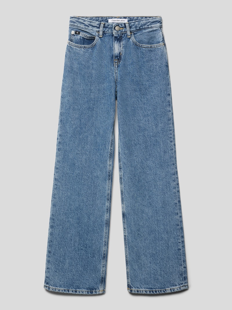 Jeans mit Label-Detail in blau