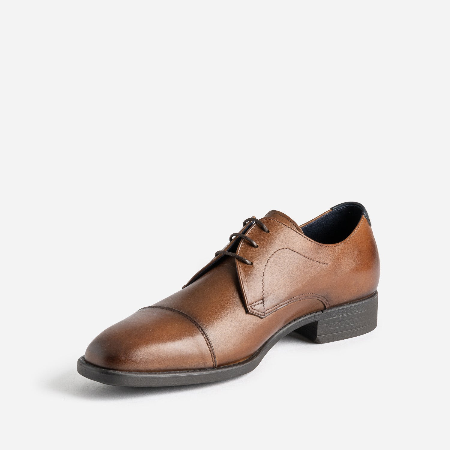 Derby FLUCHOS camel cuir bout Molière
