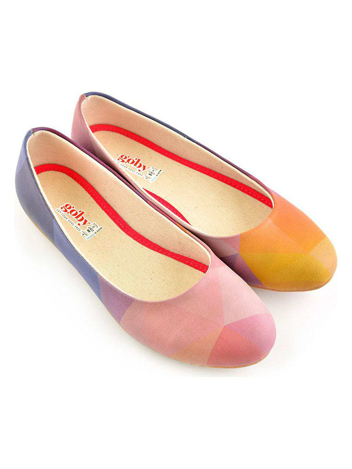 Goby Leder-Ballerinas in Bunt günstig kaufen