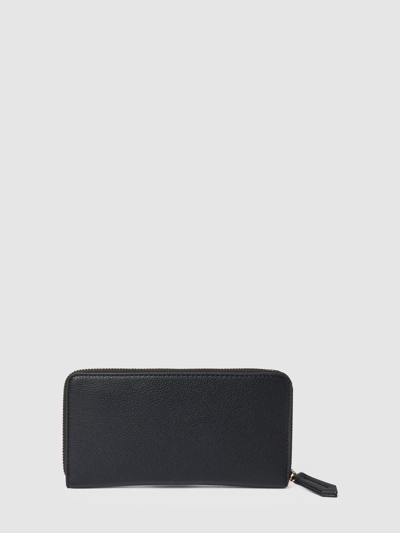 Portemonnaie mit Label-Detail Modell 'PIE' in schwarz