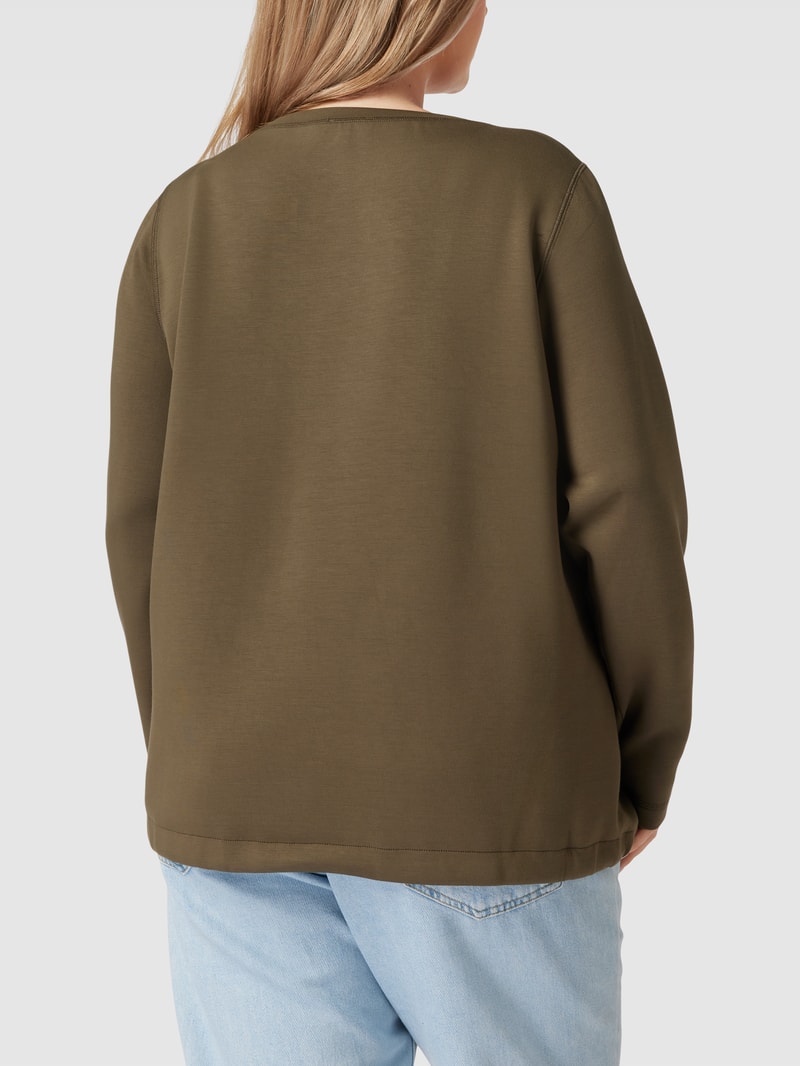 PLUS SIZE Sweatshirt mit Label-Detail in khaki