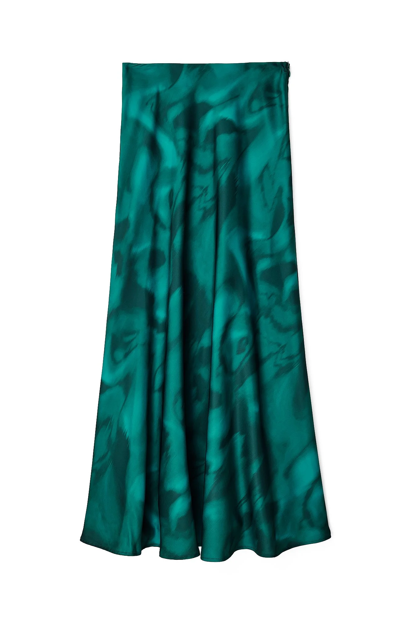 Maxirock aus Satin mit mittelhoher Taille