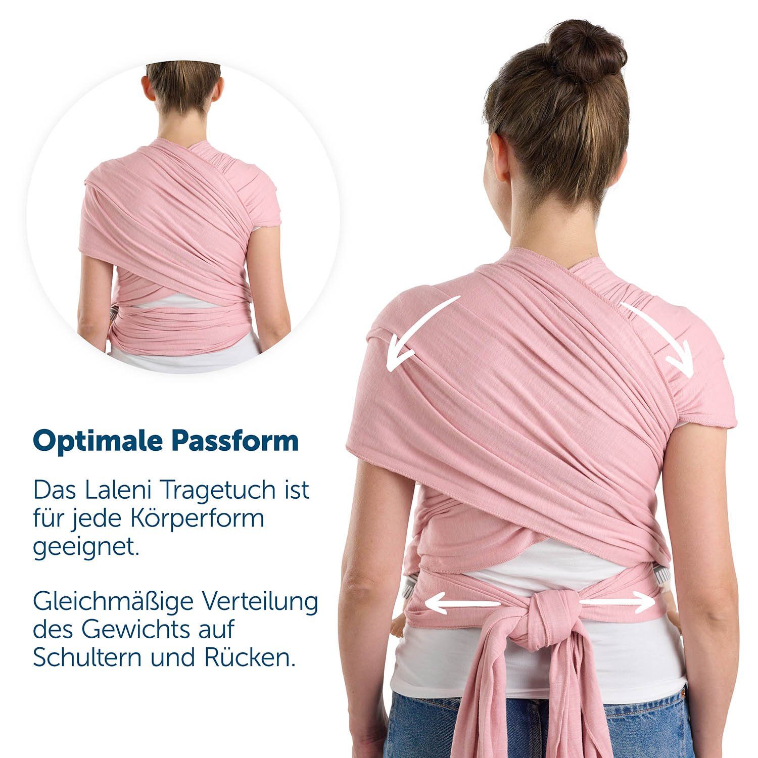 Laleni Tragetuch Babytragetuch für Neugeborene - 100% weiche Bio-Baumwolle, elastisch bis 16kg