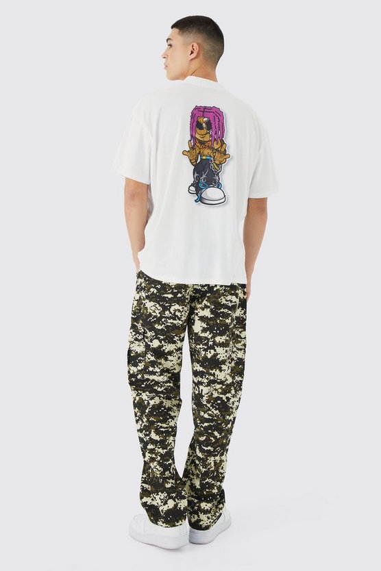 Lockere Camouflage Cargo-Hose mit Saum-Detail
