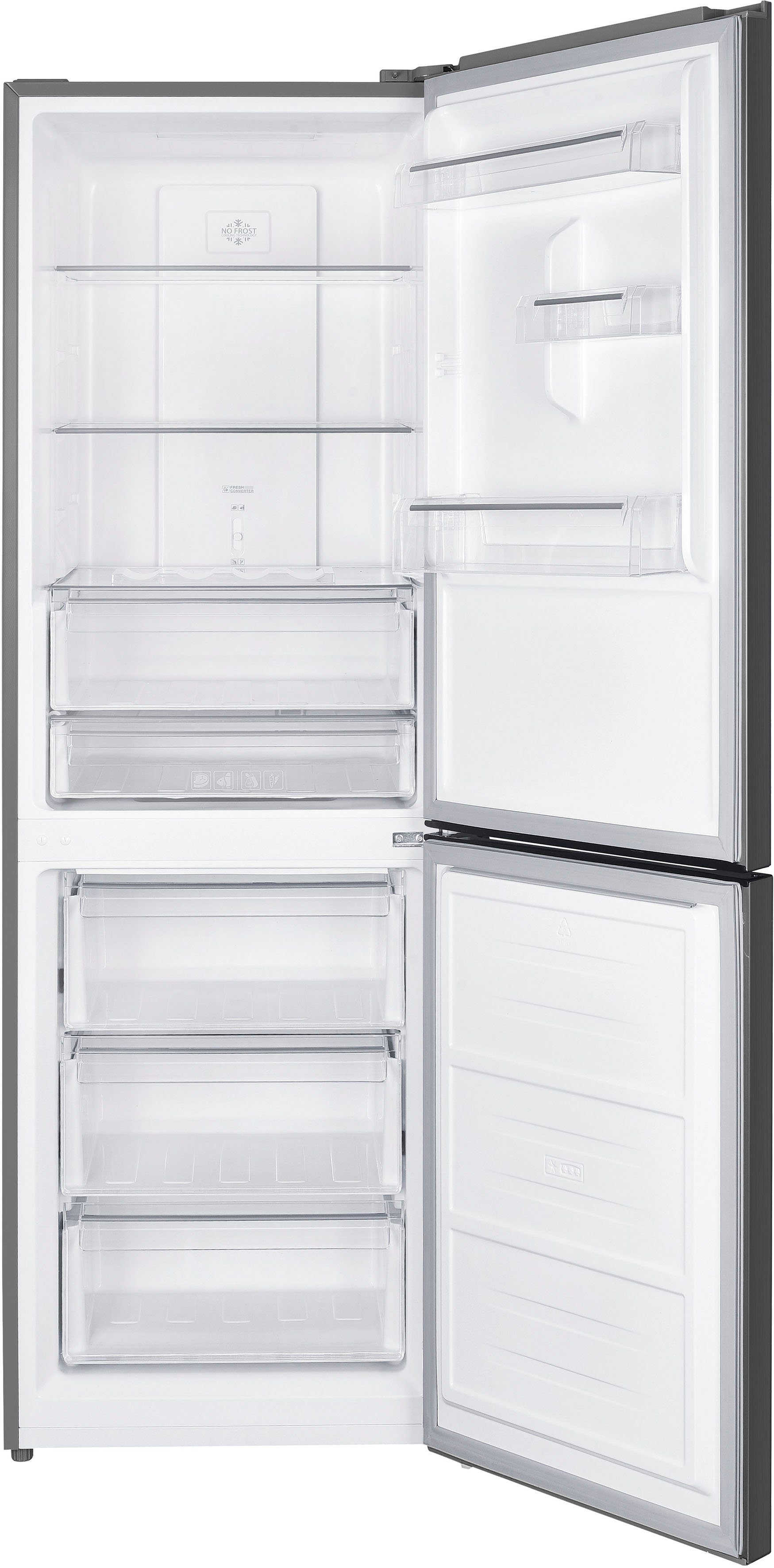 Hanseatic Kühl-/Gefrierkombination HKGK18560CNFDI, 185,0 cm hoch, 60,0 cm breit, NoFrost, Schnellgefrierfunktion, Eco-Modus, Display, Türalarm