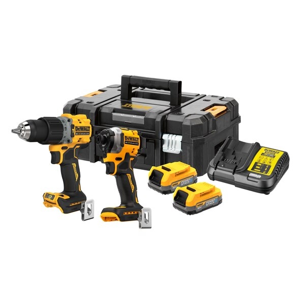 DeWalt DCK2050H2T-QW rinkinys 18 V 5.0 Ah „PowerStack“ akumuliatorinis smūginis gręžtuvas (DCD805) ir smūginis suktuvas (DCF850)
