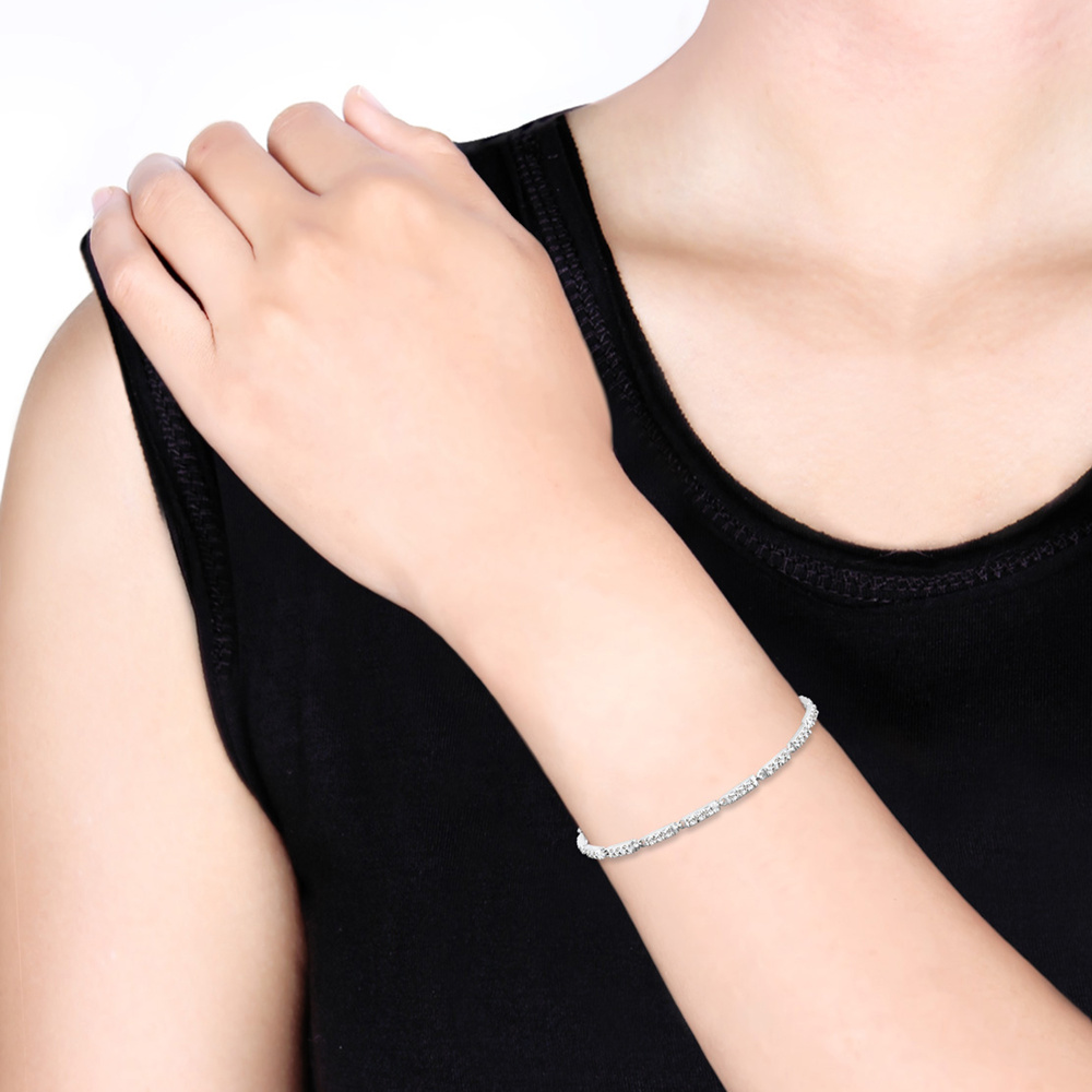 Elli Elli Bracelet Classique Cristal  Femme  (925/1000) Argent Bracelet