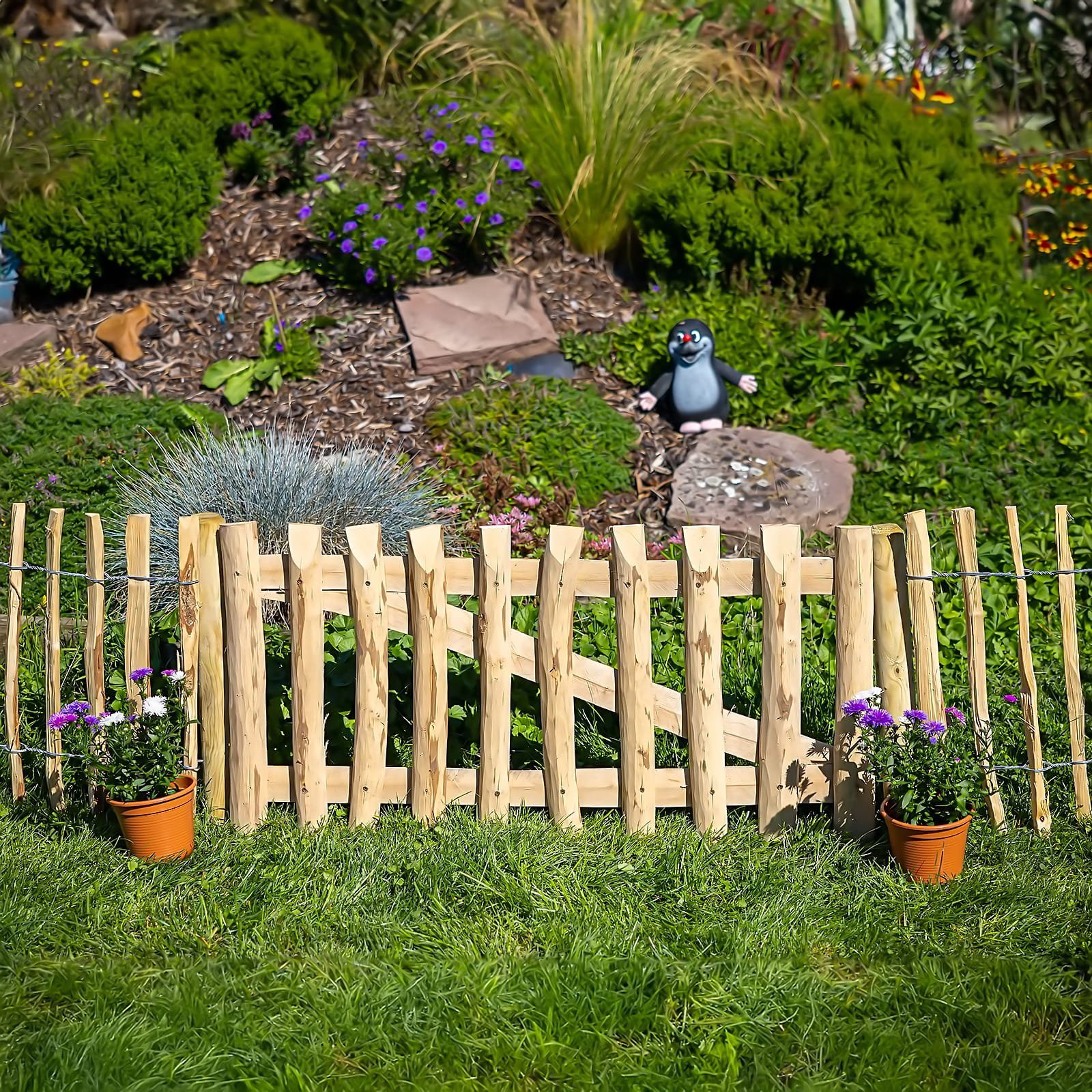 BooGardi Gartentor Staketentor Bausatz, (Höhe 30cm x Breite 100cm Lattenabstand 7-9cm · 168 Größen), Gartentür Holztor Staketenzaun Zauntor Gartenzaun