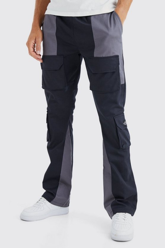 Tall Slim-Fit Cargo Colorblock Schlaghose