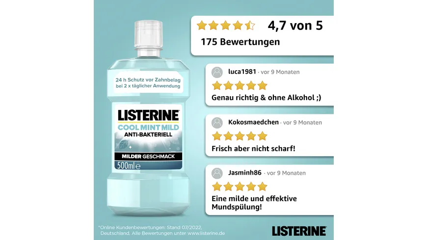 Listerine Mundspülung Cool Mint Mild 500 ml