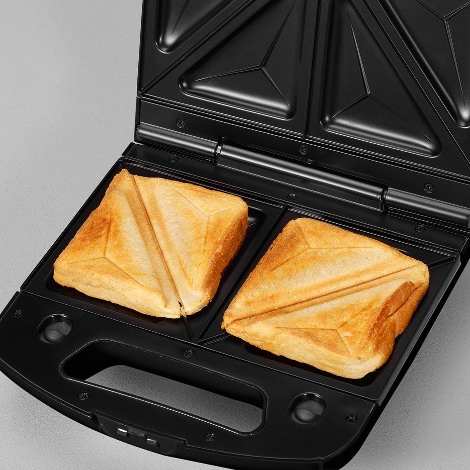 Severin 3-in-1-Sandwichmaker SA 2968, 1000 W, Antihaftbeschichtung, auswechselbare Platten, wärmeisolierende Griffe