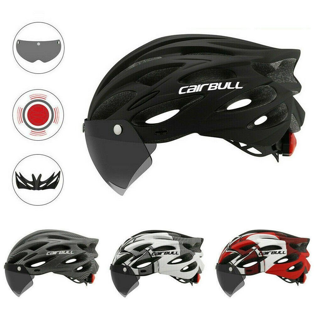 meeteu Fahrradhelm Fahrradhelm mit Schutzbrille Visier (Schutzhelm, Radhelm), mit Schutzbrille Visier,54-61 cm