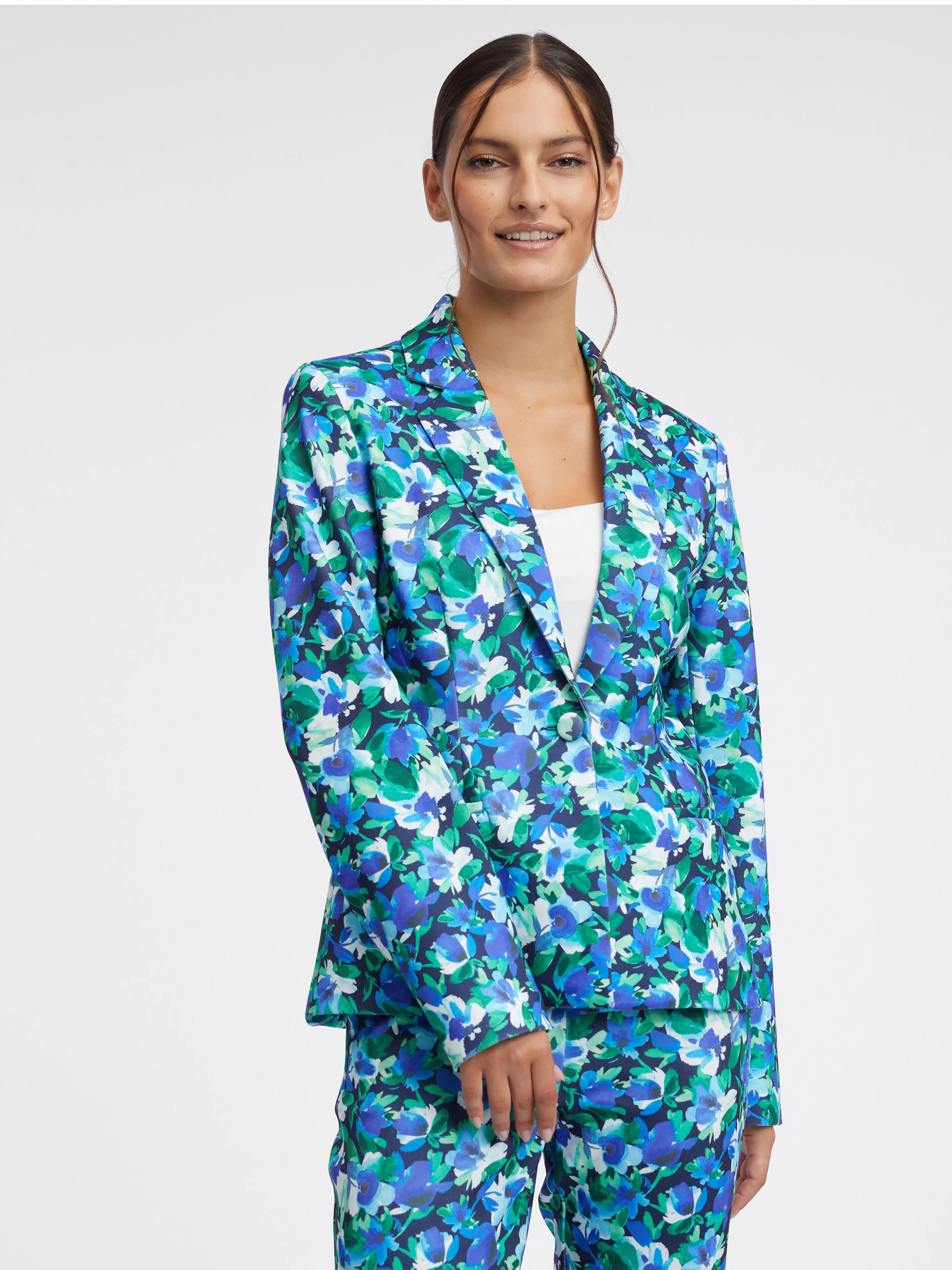 Grüne und blaue mit Blumenmuster Damenjacke ORSAY